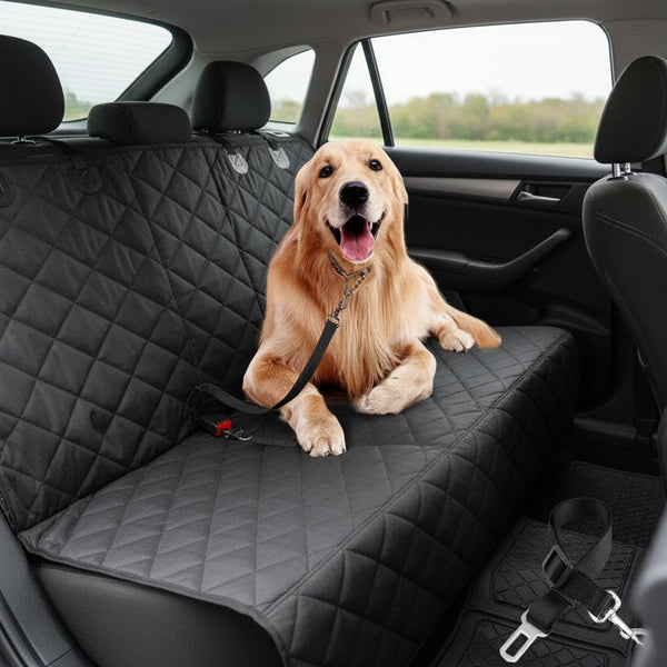 Dog Car Seat Cover, Back Seat Cover for Dogs Pet Car Seat Protector Waterproof Bench Car Seat Cover, Non-Slip Reat Seat Cover Fits Middle Armrest for Most Cars Trucks Suvs - Black